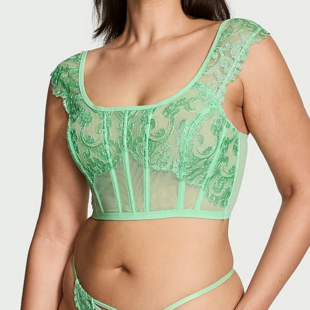 Women's Victoria's Secret Green Lace Bra Sz XL NWT